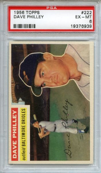 1956 Topps 222 Dave Philley PSA EX-MT 6