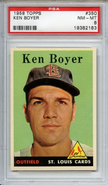 1958 Topps 350 Ken Boyer PSA NM-MT 8