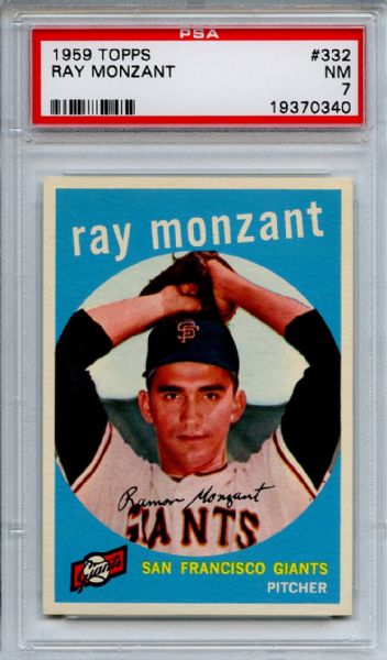 1959 Topps 332 Ray Monzant PSA NM 7