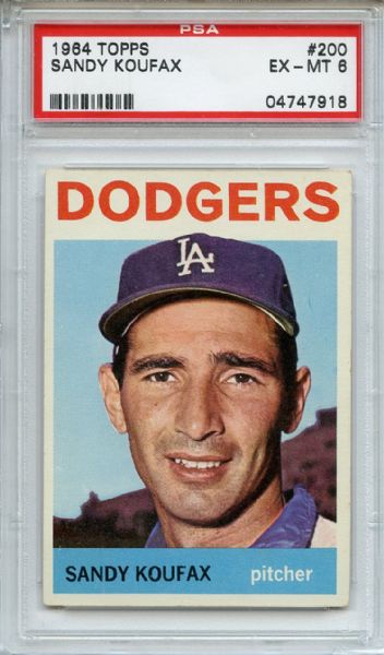 1964 Topps 200 Sandy Koufax PSA EX-MT 6