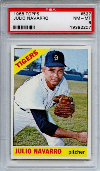 1966 Topps 527 Julio Navarro PSA NM-MT 8