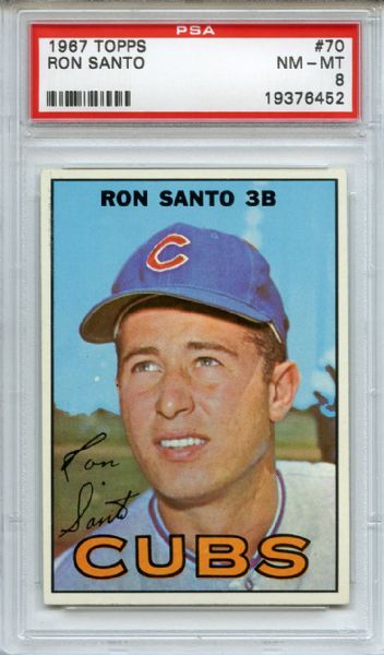 1967 Topps 70 Ron Santo PSA NM-MT 8