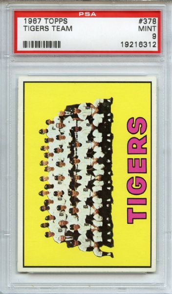 1967 Topps 378 Detroit Tigers Team PSA MINT 9