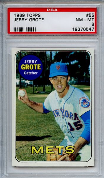 1969 Topps 55 Jerry Grote PSA NM-MT 8