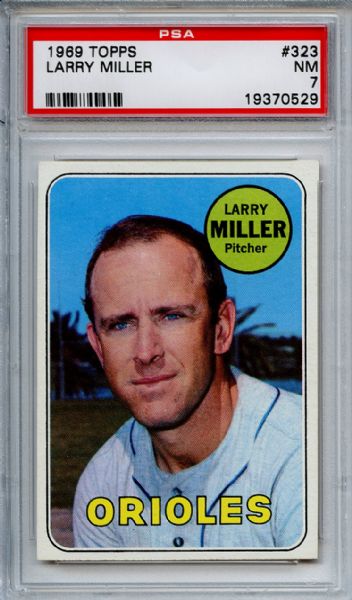 1969 Topps 323 Larry Miller PSA NM 7