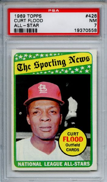 1969 Topps 426 Curt Flood All Star PSA NM 7