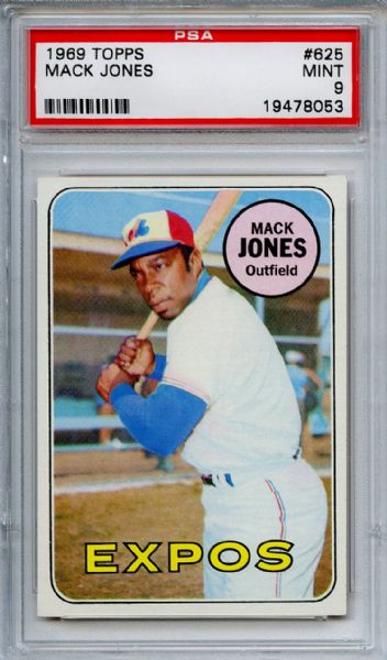 1969 Topps 625 Mack Jones PSA MINT 9