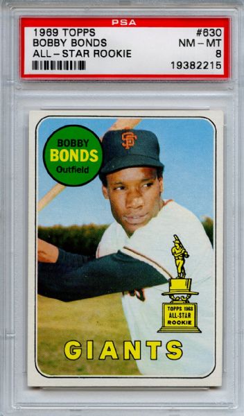 1969 Topps 630 Bobby Bonds Rookie PSA NM-MT 8