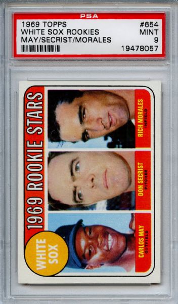 1969 Topps 654 Chicago White Sox Rookies PSA MINT 9