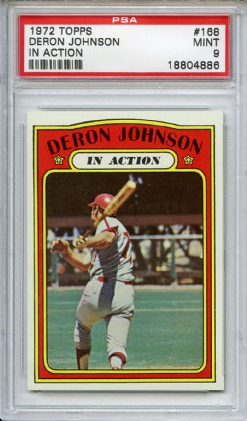 1972 Topps 168 Deron Johnson In Action PSA MINT 9