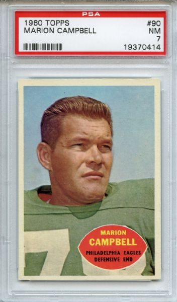 1960 Topps 90 Marion Campbell PSA NM 7