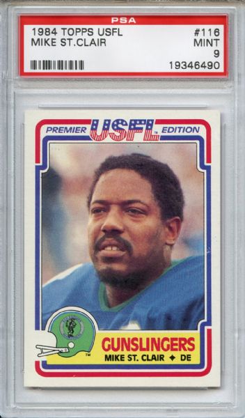 1984 Topps USFL 116 Mike St. Clair PSA MINT 9