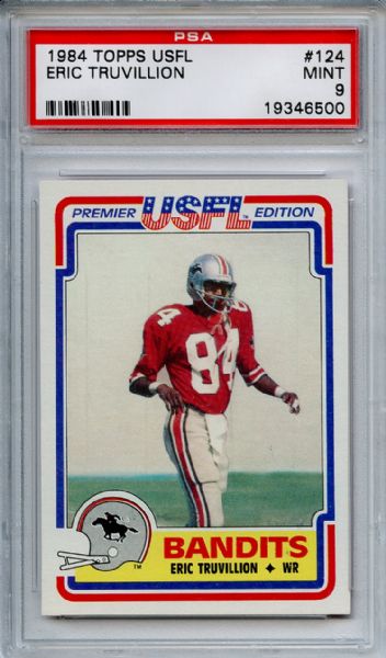 1984 Topps USFL 124 Eric Truvillion PSA MINT 9