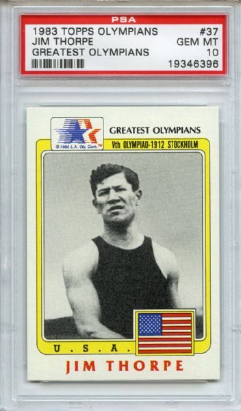 1983 Topps Olympians 37 Jim Thorpe PSA GEM MT 10