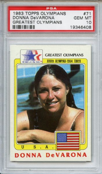 1983 Topps Olympians 71 Donna DeVarona PSA GEM MT 10