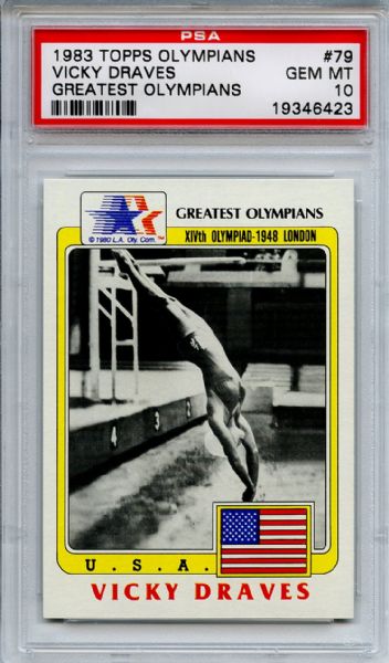 1983 Topps Olympians 79 Vicky Draves PSA GEM MT 10
