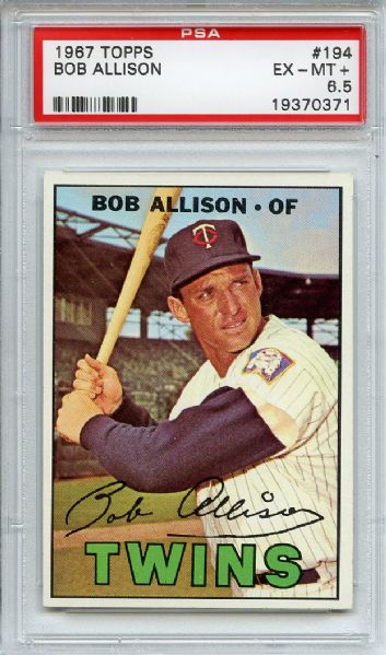 (10) 1967 Topps Baseball Card Lot All PSA Graded