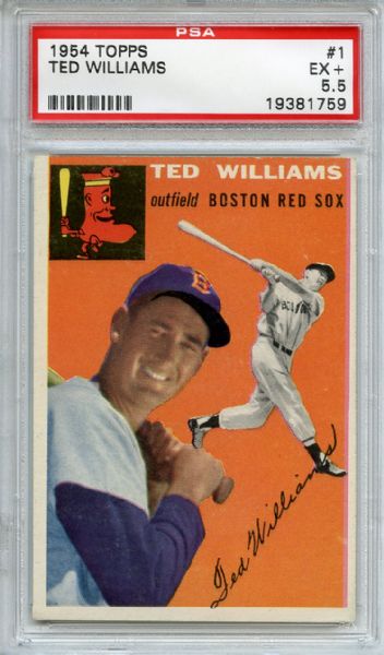 1954 Topps 1 Ted Williams PSA EX+ 5.5
