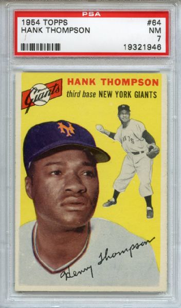 1954 Topps 64 Hank Thompson PSA NM 7
