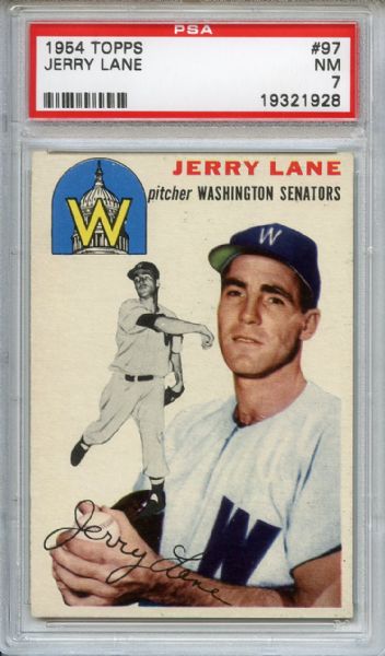 1954 Topps 97 Jerry Lane PSA NM 7