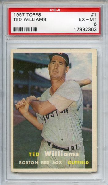 1957 Topps 1 Ted Williams PSA EX-MT 6