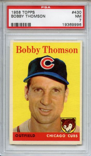 1958 Topps 430 Bobby Thomson PSA NM 7