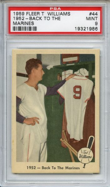 1959 Fleer Ted Williams 44 Back to the Marines PSA MINT 9