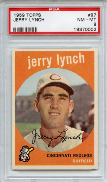 1959 Topps 97 Jerry Lynch PSA NM-MT 8