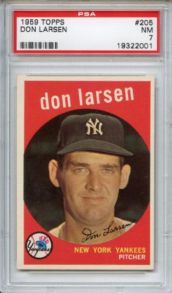 1959 Topps 205 Don Larsen PSA NM 7