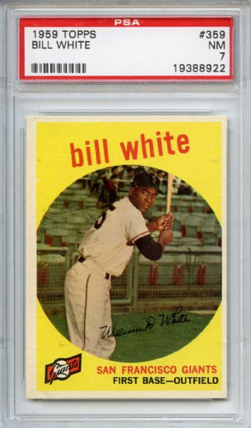 1959 Topps 359 Bill White Rookie PSA NM 7