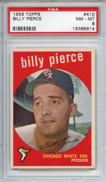 1959 Topps 410 Billy Pierce PSA NM-MT 8