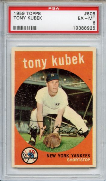 1959 Topps 505 Tony Kubek PSA EX-MT 6