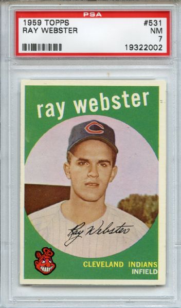 1959 Topps 531 Ray Webster PSA NM 7