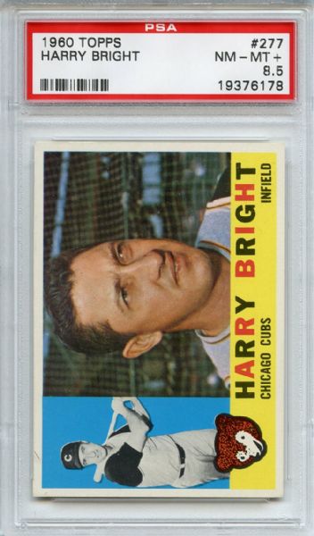 1960 Topps 277 Harry Bright PSA NM-MT+ 8.5