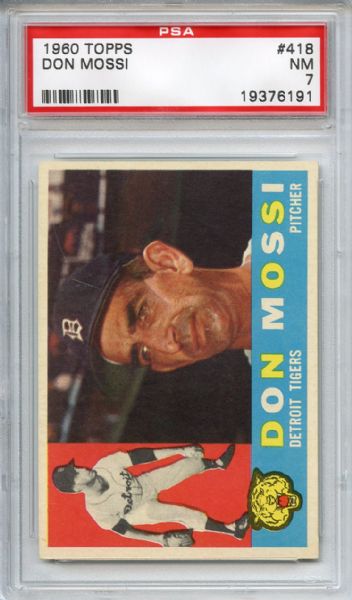 1960 Topps 418 Don Mossi PSA NM 7
