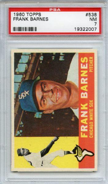 1960 Topps 538 Frank Barnes PSA NM 7