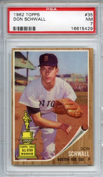 1962 Topps 35 Don Schwall PSA NM 7