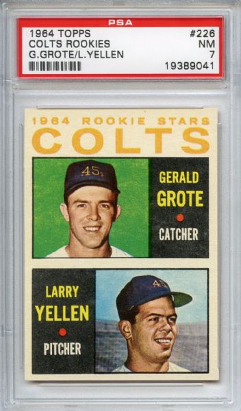 1964 Topps 226 Colts Rookies Jerry Grote PSA NM 7