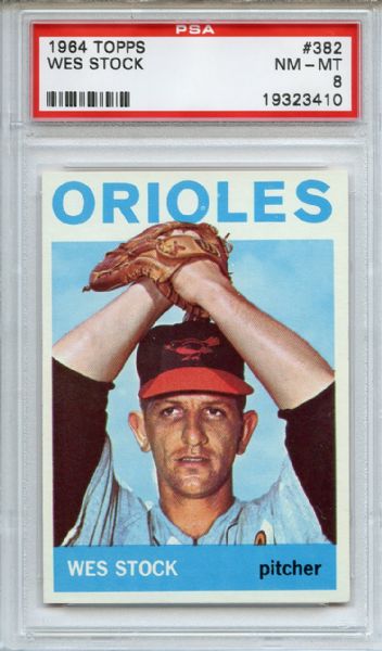 1964 Topps 382 Wes Stock PSA NM-MT 8