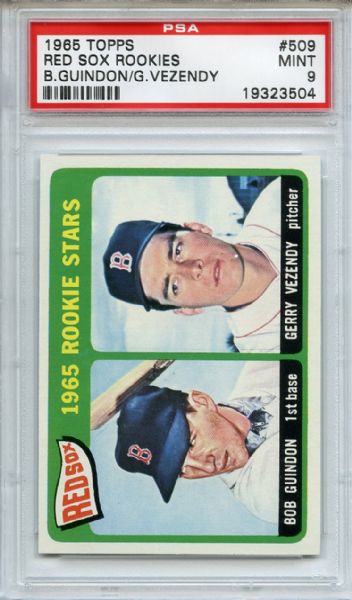 1965 Topps 509 Boston Red Sox Rookies PSA MINT 9