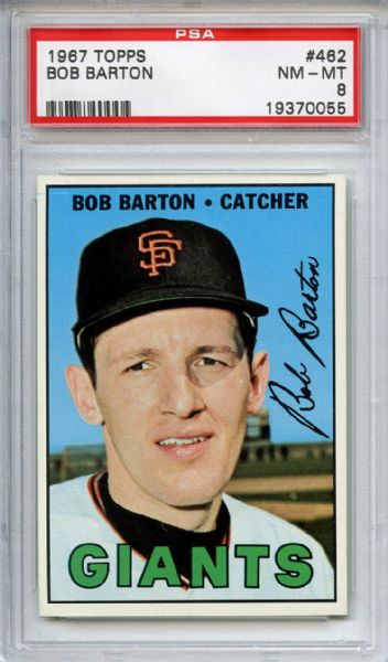 1967 Topps 462 Bob Barton PSA NM-MT 8