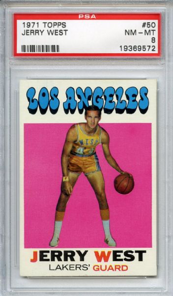 1971 Topps 50 Jerry West PSA NM-MT 8