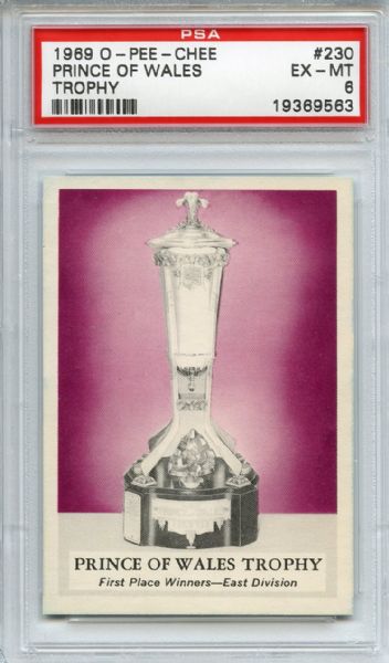 1969 O-Pee-Chee 230 Prince of Wales Trophy PSA EX-MT 6