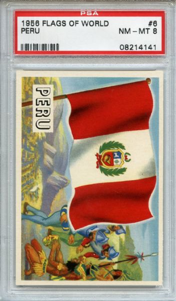 1956 Flags of the World 6 Peru PSA NM-MT 8