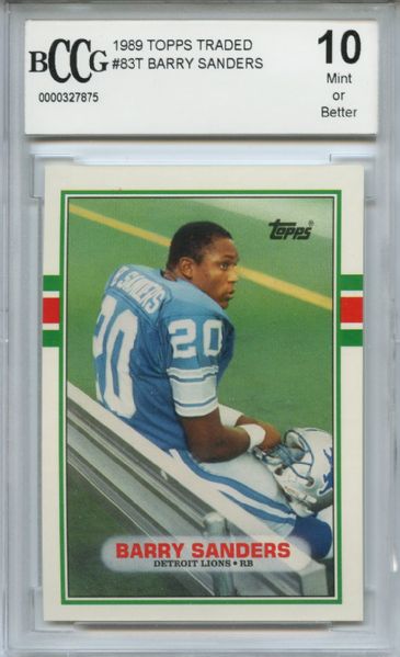 1989 Topps Traded 83T Barry Sanders Rookie BCCG 10 Mint or Better