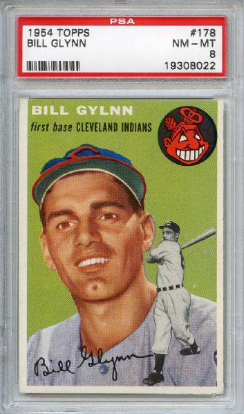 1954 Topps 178 Bill Glynn PSA NM-MT 8
