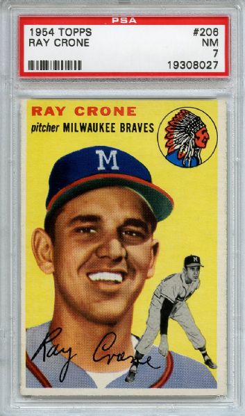 1954 Topps 206 Ray Crone PSA NM 7