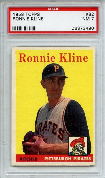 1958 Topps 82 Ronnie Kline PSA NM 7