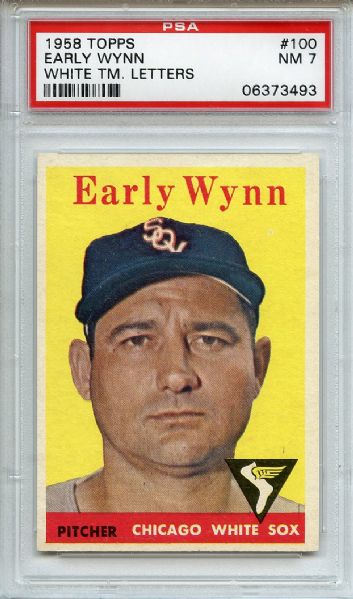 1958 Topps 100 Early Wynn White Letters PSA NM 7
