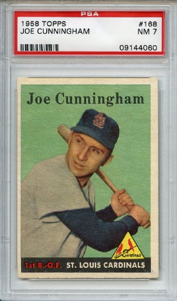 1958 Topps 168 Joe Cunningham PSA NM 7